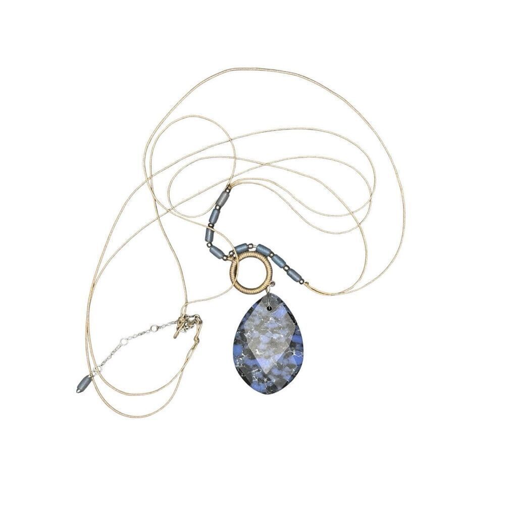 Nordstrom Blue Stone and Natural Twine Necklace